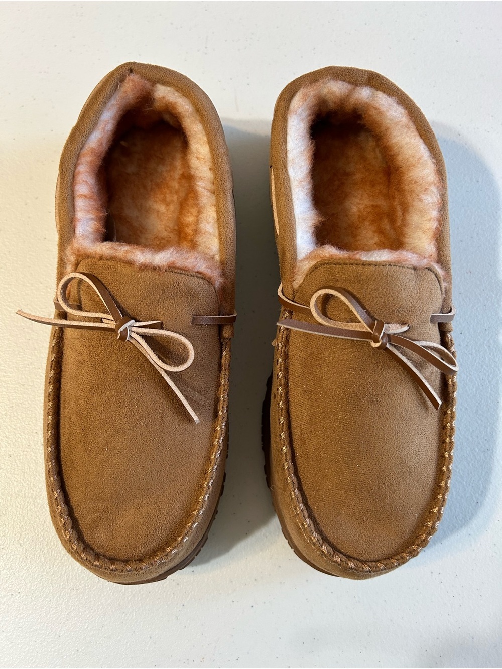 Men's Cozy Suede Moccasin Slippers - Brown